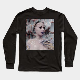 3D ART WOMAN GLITCH Long Sleeve T-Shirt